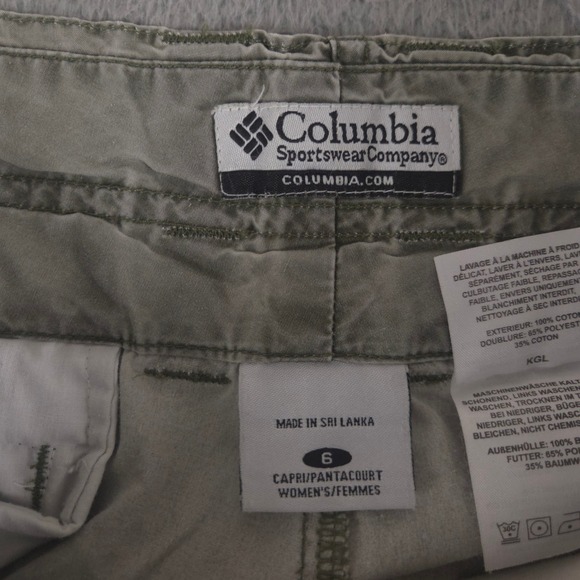 LOT OF 2 Columbia Pants Women 6 Medium Green Tan Cargo Cotton Hiking Straight - Picture 7 of 16
